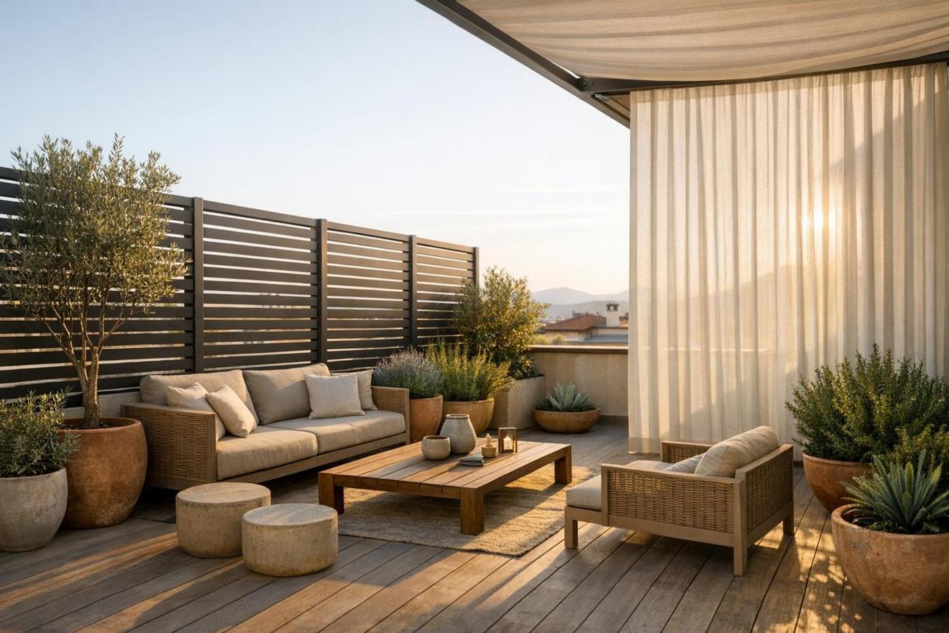 Schermature per terrazzi e giardini: come scegliere privacy e ombra in primavera