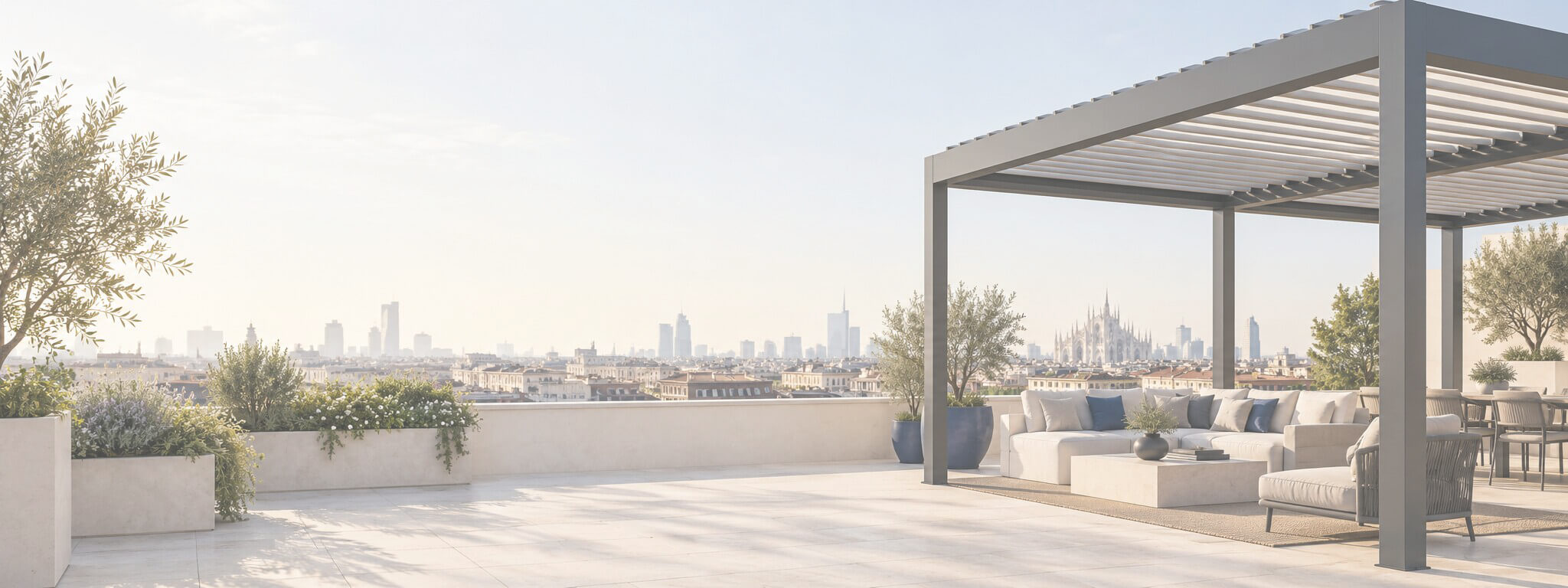 Pergola bioclimatica su terrazza panoramica &mdash; CIELIVA