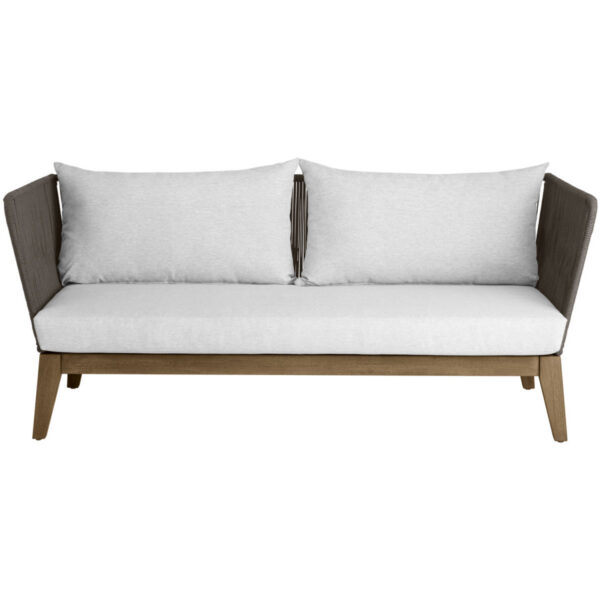 Divano da esterno Ventura a tre posti VEGA; 169x78x72 cm (LxPxH); seduta grigio chiaro, struttura marrone