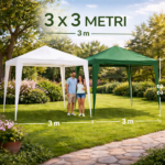 Gazebo da giardino 3 &times; 3 m con telo in polietilene