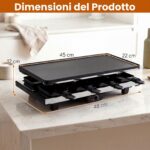 Costway 1400W Piastra elettrica con 8 padelle 2 superfici di cottura temperatura regolabile, Griglia da tavolo elettrico antiaderente - immagine 5