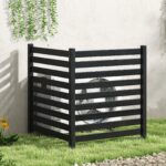 Costway 2*Recinzione da giardino in legno massello montaggio flessibile e modulare, Recinto esterno a 2 pezzi divisorio di spazio Nero - immagine 3