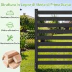 Costway 2*Recinzione da giardino in legno massello montaggio flessibile e modulare, Recinto esterno a 2 pezzi divisorio di spazio Nero - immagine 8