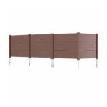 Costway 2*Recinzione decorativa in plastica per giardino a forma di l, Recinzione esterna privacy con pali zincati senza scavo Marrone