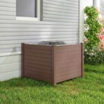 Costway 2*Recinzione decorativa in plastica per giardino a forma di l, Recinzione esterna privacy con pali zincati senza scavo Marrone - immagine 3