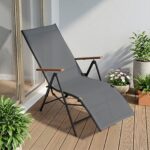Costway 2 Sedia da giardino reclinabile con schienale regolabile a 6 posizioni e tessuto traspirante, Lettino prendisole pieghevole portata 150 kg Nero - immagine 2