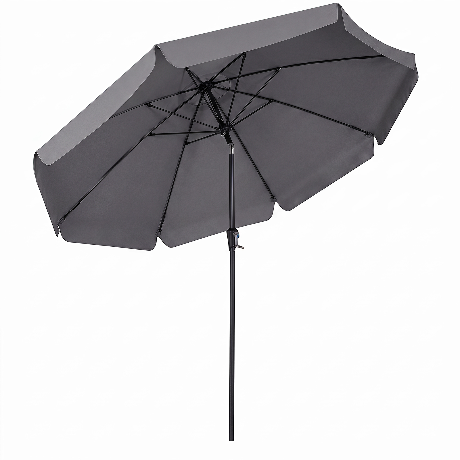 286-cm-Ombrellone-da-giardino-con-elegante-bordo-arricciato-8-stecche-1785142162_1.jpg Costway 286 cm Ombrellone da giardino con elegante bordo arricciato 8 stecche, Ombrellone da spiaggia angolo regolabile Grigio - immagine 1