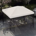 Costway Telo Tetto ricambio per gazebo da sole 3x3m, Tessuto copertura superiore per gazebo Beige - immagine 4