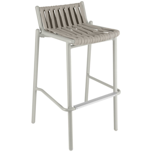 Sgabello per esterni Lumaro VEGA; 42x42x90 cm (LxPxH); seduta tortora, struttura beige; 2 pz. / Pacco