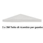 Costway Telo Tetto ricambio per gazebo da sole 3x3m, Tessuto copertura superiore per gazebo Beige - immagine 5