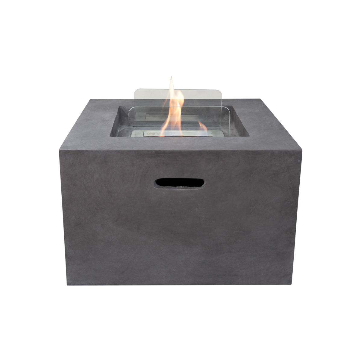 416f457ec789419d96d86dd031a2002f.jpeg Camino a bioetanolo da terra per esterno Cassia in grigio cemento scuro Field & Flame; 58x58x37 cm (LxLxH); grigio