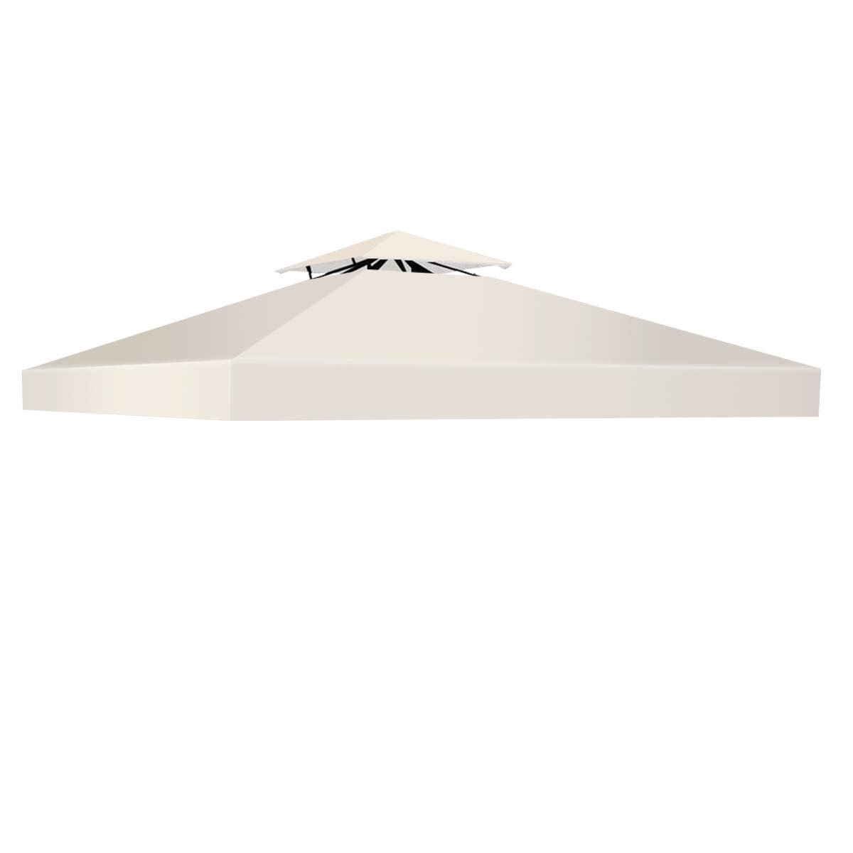 41_gejsmenl._sl1200_.jpg Costway Tessuto copertura superiore per gazebo Telo tetto ricambio per gazebo 3x3M Beige - immagine 1