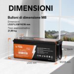 LiTime 12V 200Ah Plus – Batteria LiFePO4 con BMS 200A – immagine 2