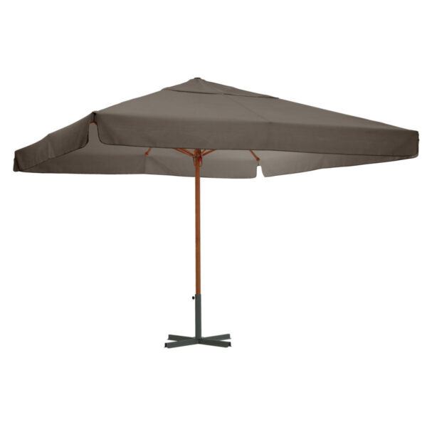 Ombrellone professionale Esparto Struttura effetto legno VEGA; 350x350x370 cm (LxLxH); grigio; quadrata
