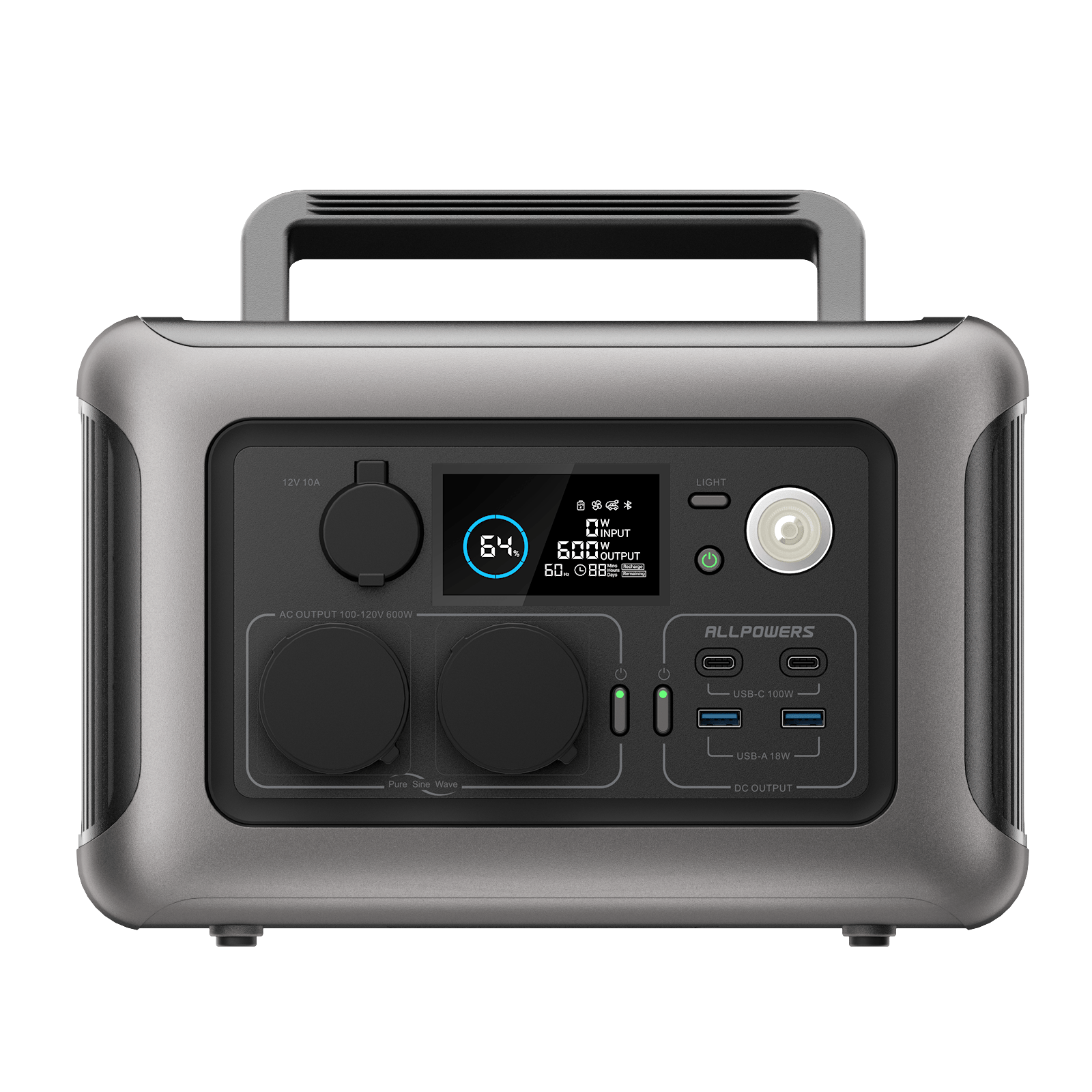 4_27d3d4f2-3598-4776-9e6c-8da2e098fc5d.png ALLPOWERS R600 Power Station Portatile 600W 299Wh Batteria LiFeP04 - R600-Nero