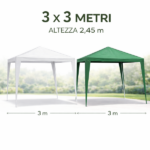 Gazebo da giardino 3 &times; 3 m con telo in polietilene