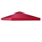 Costway Tessuto copertura superiore per gazebo Telo tetto ricambio per gazebo 3x3M Rosso Bordeaux