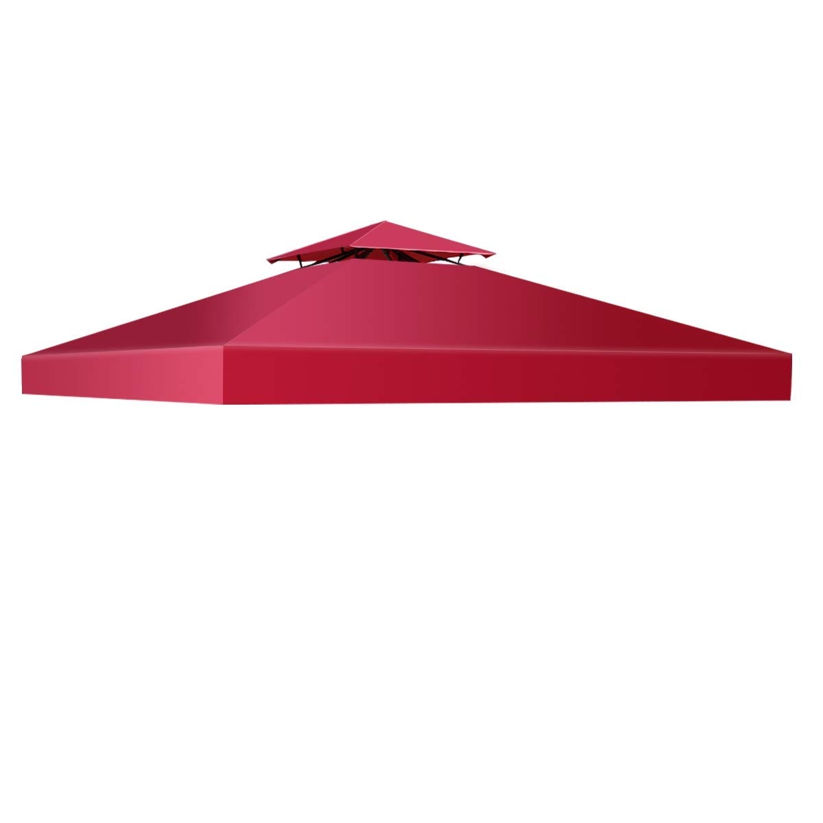 51edfwduaxl._sl1200_.jpg Costway Tessuto copertura superiore per gazebo Telo tetto ricambio per gazebo 3x3M Rosso Bordeaux - immagine 1