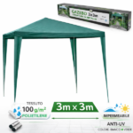 Gazebo da giardino 3 &times; 3 m con telo in polietilene