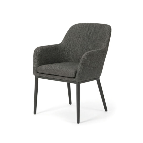 Sedia con braccioli Belfort da esterno Barths; 53x53x86 cm (LxPxH); seduta grigio, struttura grigio; 2 pz. / Pacco