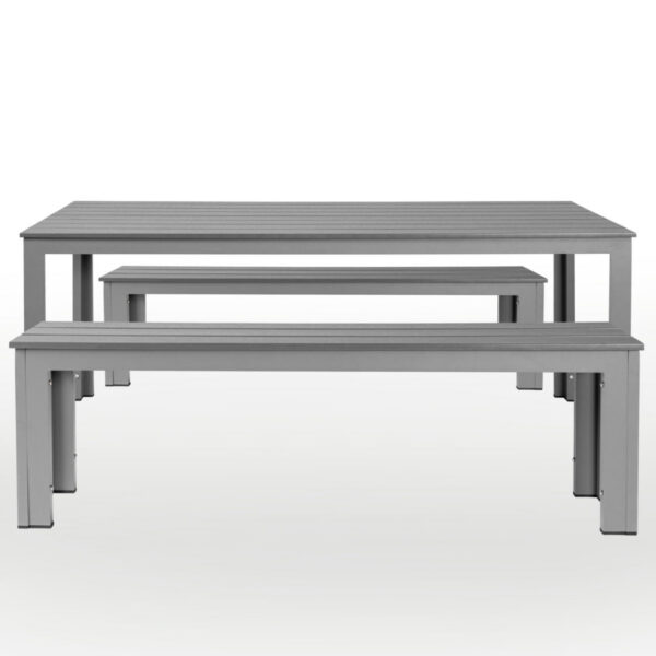 Set tavolo e panche da esterno Lamero 3 pezzi PULSIVA; grigio/antracite