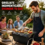 Barbecue portatile a carbone pieghevole a valigetta