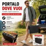 Barbecue portatile a carbone pieghevole a valigetta