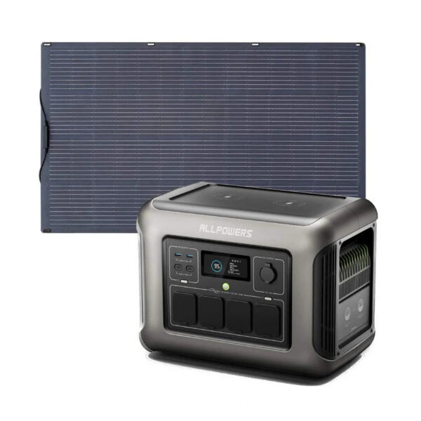 ALLPOWERS Generatore Solare 1800W (R1500 + SF100 Pannello Solare Flexible 100W) - R1500 +1* (SF100 100W Pannello solare)