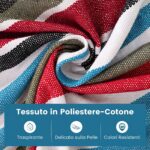 Costway Amaca da giardino in cotone con struttura metallica e cuscino, Amaca portatile con 200kg per spiaggia campeggio terrazza - immagine 9