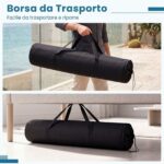 Costway Amaca da giardino in cotone con struttura metallica e cuscino, Amaca portatile con 200kg per spiaggia campeggio terrazza - immagine 11