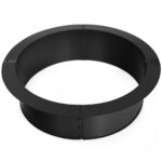 Costway Anello per braciere diametro interno 76 cm, Braciere rotondo in acciaio resistente selezionato per fuoco a legna carbonella - immagine 5