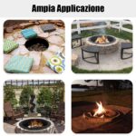 Costway Anello per braciere diametro interno 76 cm, Braciere rotondo in acciaio resistente selezionato per fuoco a legna carbonella - immagine 10