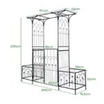 Costway Arco da giardino in metallo con porte e fioriere, Traliccio pergolato decorativo per piante rampicanti vite e rose - immagine 6