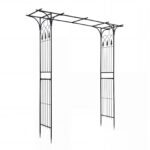Costway Arco da giardino metallico a tetto piatto con traforo elegante, Traliccio esterno per rampicanti per matrimoni e feste - immagine 10