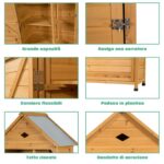 Costway Armadio da esterno per attrezzi in legno, Casetta da giardino 80x45x177cm - immagine 8
