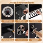 Costway Barbecue a carbone con ruote griglia regolabile in altezza e tavolini laterali, Barbecue portatile affumicatore - immagine 8
