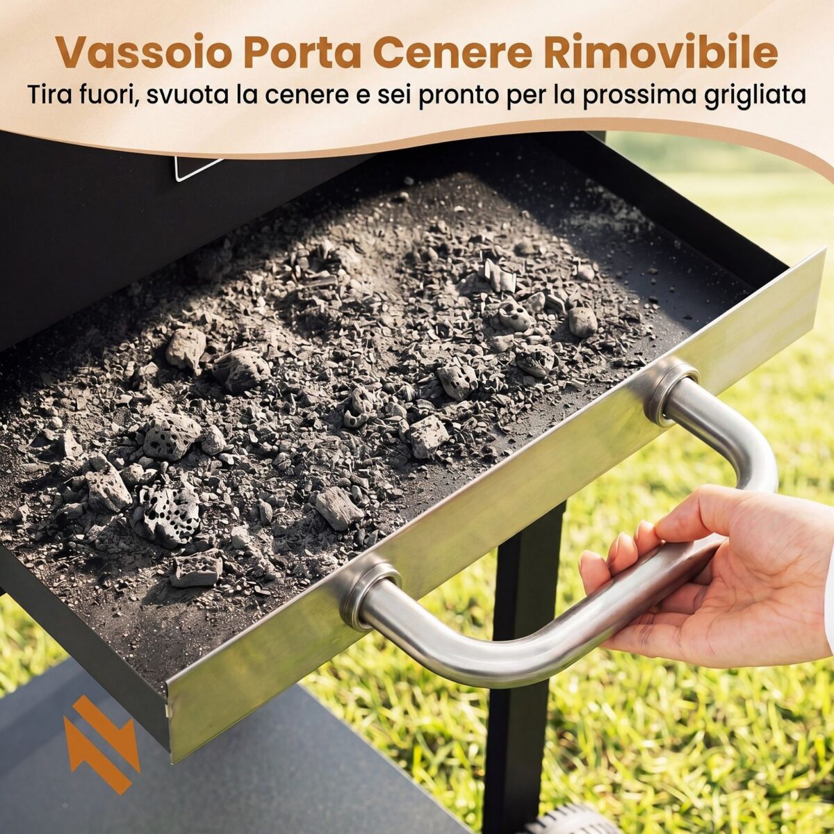 Costway Barbecue a carbonella con tavolini laterali griglia di cottura termometro e 2 ruote, Forno bbq per campeggio e picnic - immagine 10