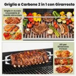 Costway Barbecue a carbonella da esterno in metallo portatile - immagine 5