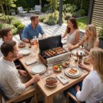 Costway Barbecue a carbonella portatile con griglia regolabile in altezza, Barbecue carbone da tavolo con vaschetta in smalto rimovibile S - immagine 2