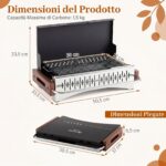 Costway Barbecue a carbonella portatile con griglia regolabile in altezza, Barbecue carbone da tavolo con vaschetta in smalto rimovibile S - immagine 4