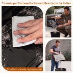 Costway Barbecue a carbonella portatile con griglia regolabile in altezza, Barbecue carbone da tavolo con vaschetta in smalto rimovibile S - immagine 9