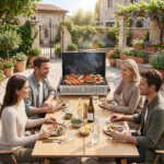 Costway Barbecue a carbonella portatile con griglia regolabile in altezza, Barbecue carbone da tavolo con vaschetta in smalto rimovibile L - immagine 3