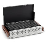 Costway Barbecue a carbonella portatile con griglia regolabile in altezza, Barbecue carbone da tavolo con vaschetta in smalto rimovibile L