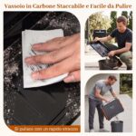 Costway Barbecue a carbonella portatile con griglia regolabile in altezza, Barbecue carbone da tavolo con vaschetta in smalto rimovibile L - immagine 11