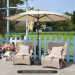 Costway Base ombrellone da giardino con acqua e sabbia 52 kg, Supporto rotondo con maniglia e manopola regolabile - immagine 10