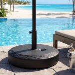 Costway Base ombrellone da giardino con acqua e sabbia 52 kg, Supporto rotondo con maniglia e manopola regolabile - immagine 3
