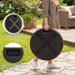 Costway Base ombrellone da giardino con acqua e sabbia 52 kg, Supporto rotondo con maniglia e manopola regolabile - immagine 9