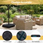 Costway Base per ombrellone a braccio con ruote e barra metallica a croce, Base riempibile con sabbia bagnata per giardino e piscina - immagine 10