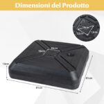 Costway Base per ombrellone a braccio con ruote e barra metallica a croce, Base riempibile con sabbia bagnata per giardino e piscina - immagine 2