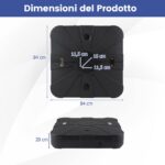 Costway Base per ombrellone da esterno con braccio a cantiere da 130 kg, Base quadrata con ruote riempibile per giardino Nero - immagine 3